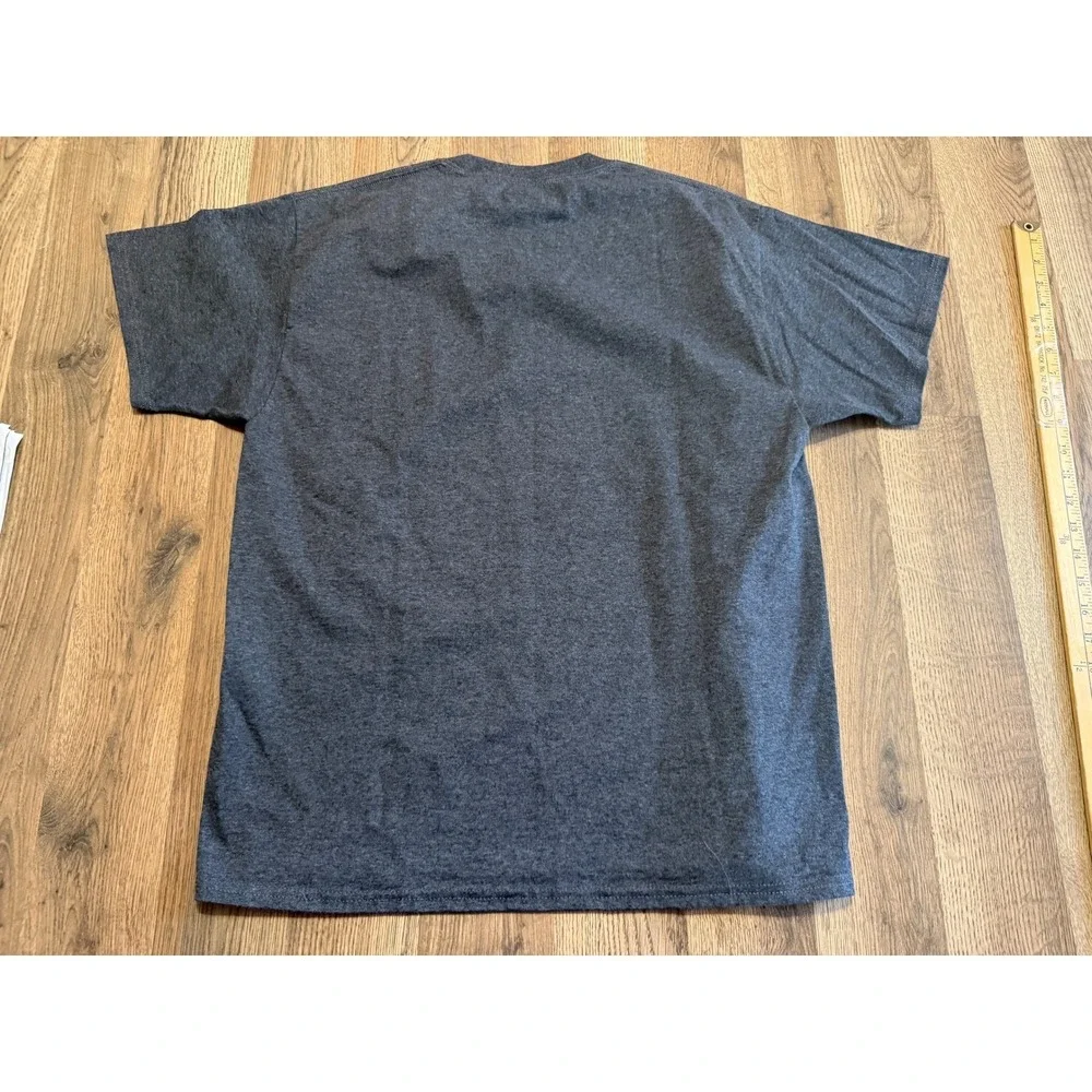 Champion T-Shirt Mens L Charcoal Gray Adult Short Sleeve Solid Basic Excellent - Picture 2 of 8